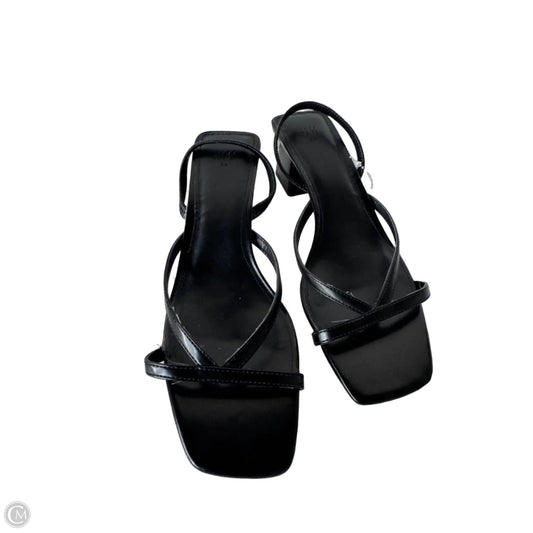 Sandals Heels Block By H&m In Black, Size: 7