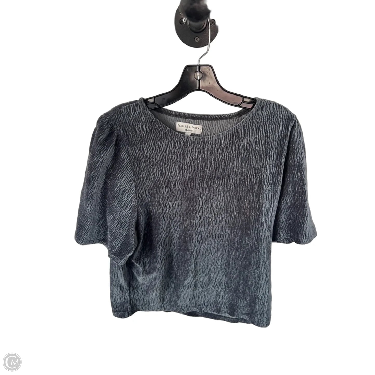 Top Short Sleeve By Madewell In Green & Grey, Size: M