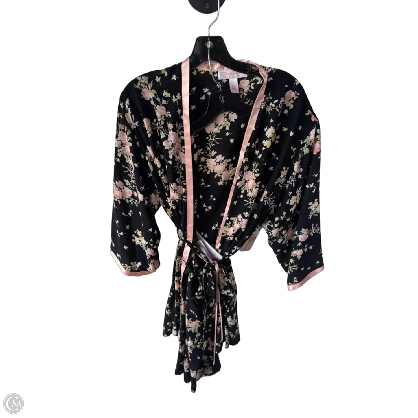 Pajamas Luxury Designer By Oscar De La Renta In Black & Pink, Size: L