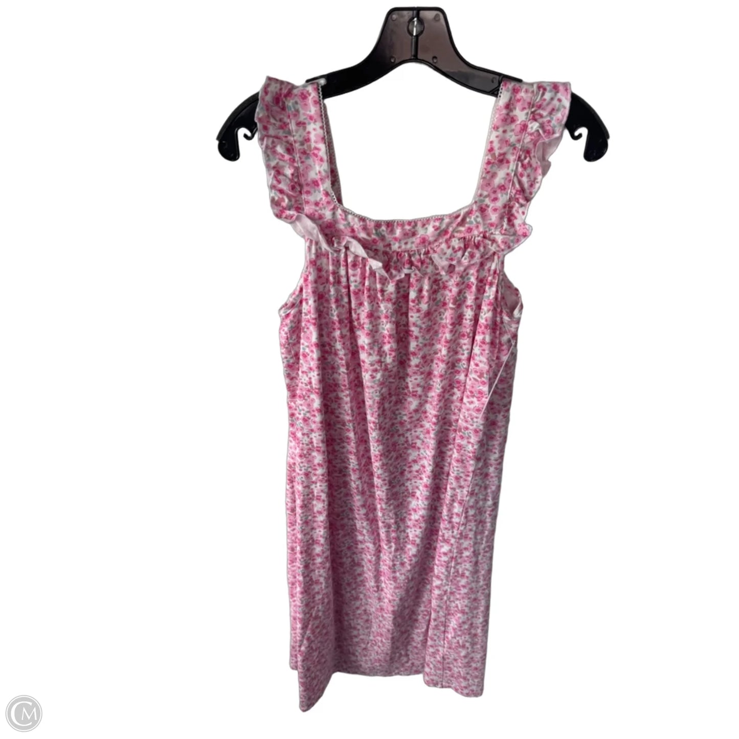 Nightgown By Ekouaer In Pink & White, Size: L