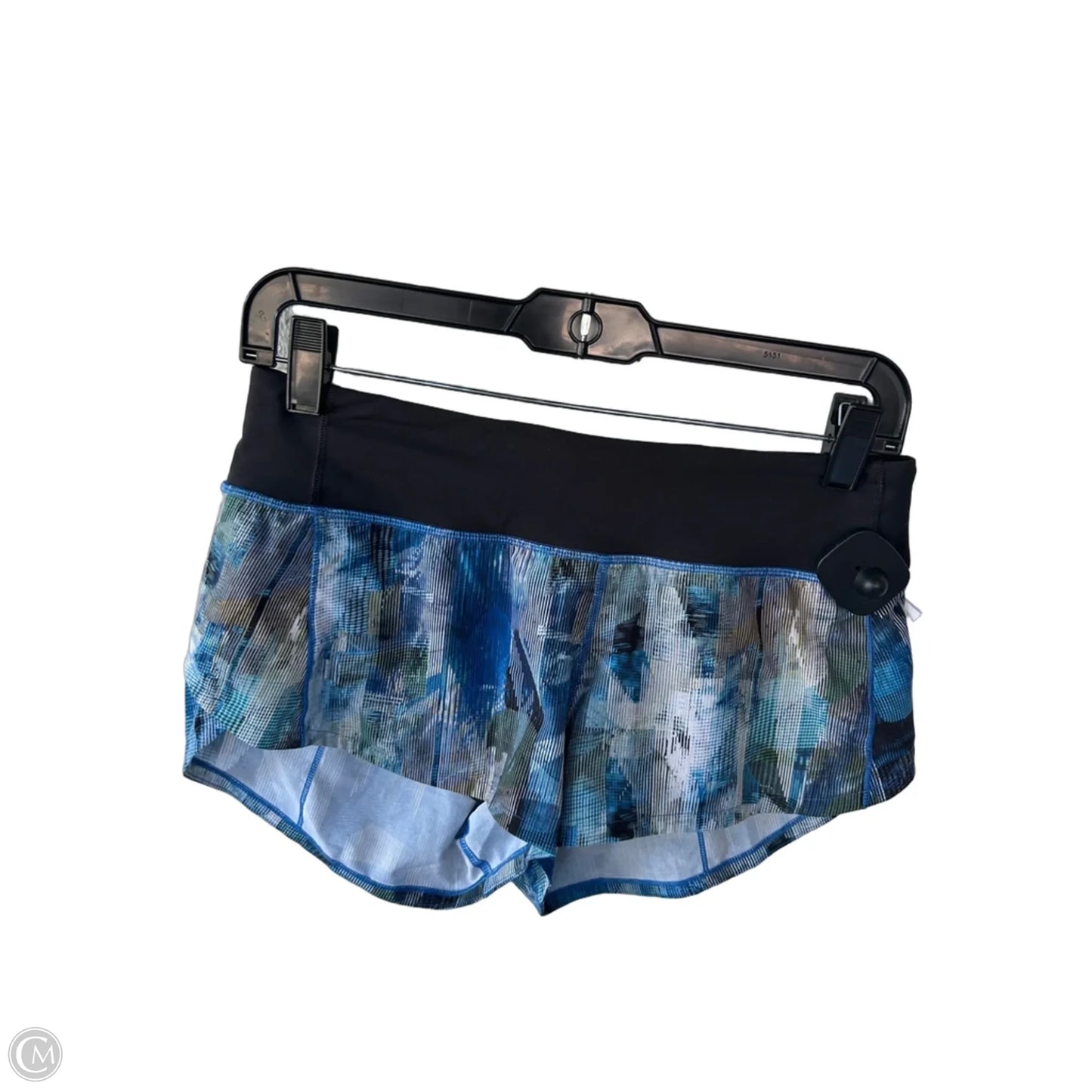 Athletic Shorts By Lululemon In Black & Blue, Size: 4