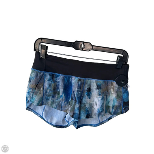 Athletic Shorts By Lululemon In Black & Blue, Size: 4