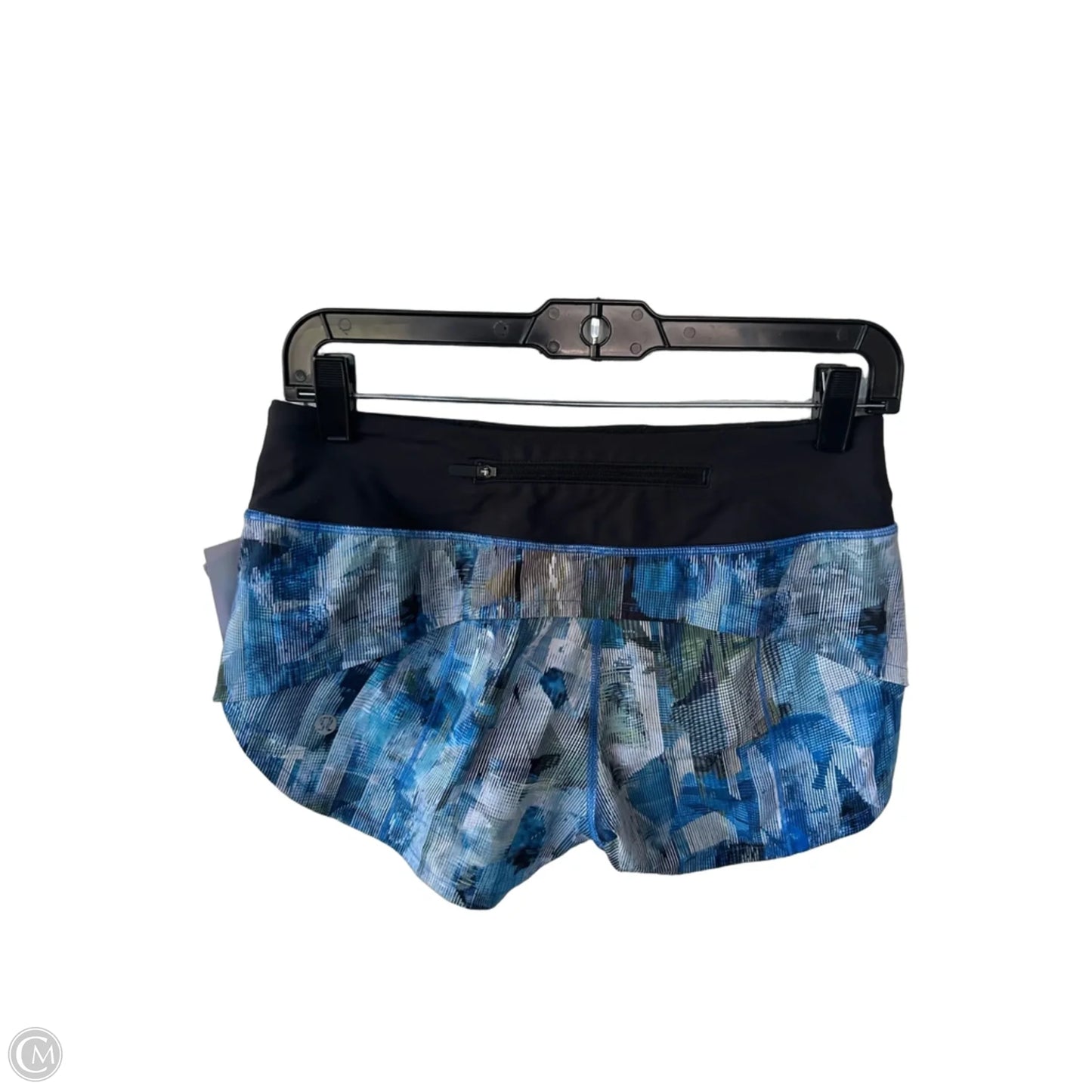 Athletic Shorts By Lululemon In Black & Blue, Size: 4