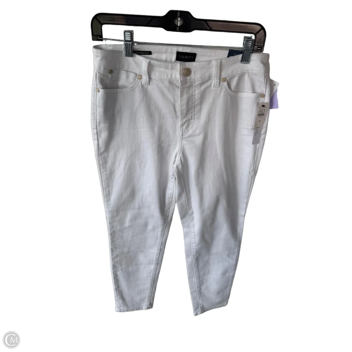 Jeans Skinny By Talbots In White Denim, Size: 4p