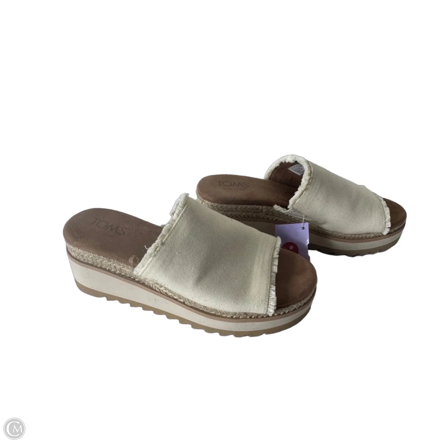Sandals Heels Wedge By Toms In Cream, Size: 6.5