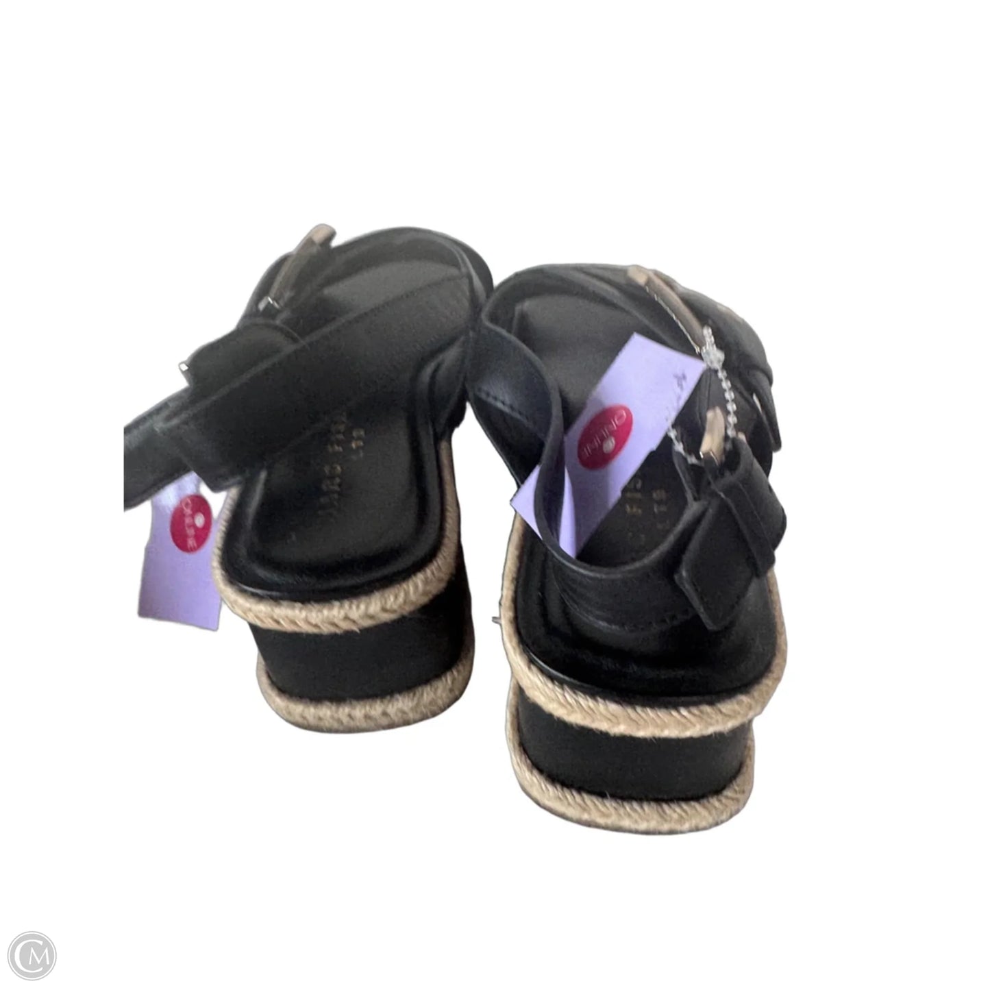 Sandals Heels Wedge By Marc Fisher In Black & Tan, Size: 6.5