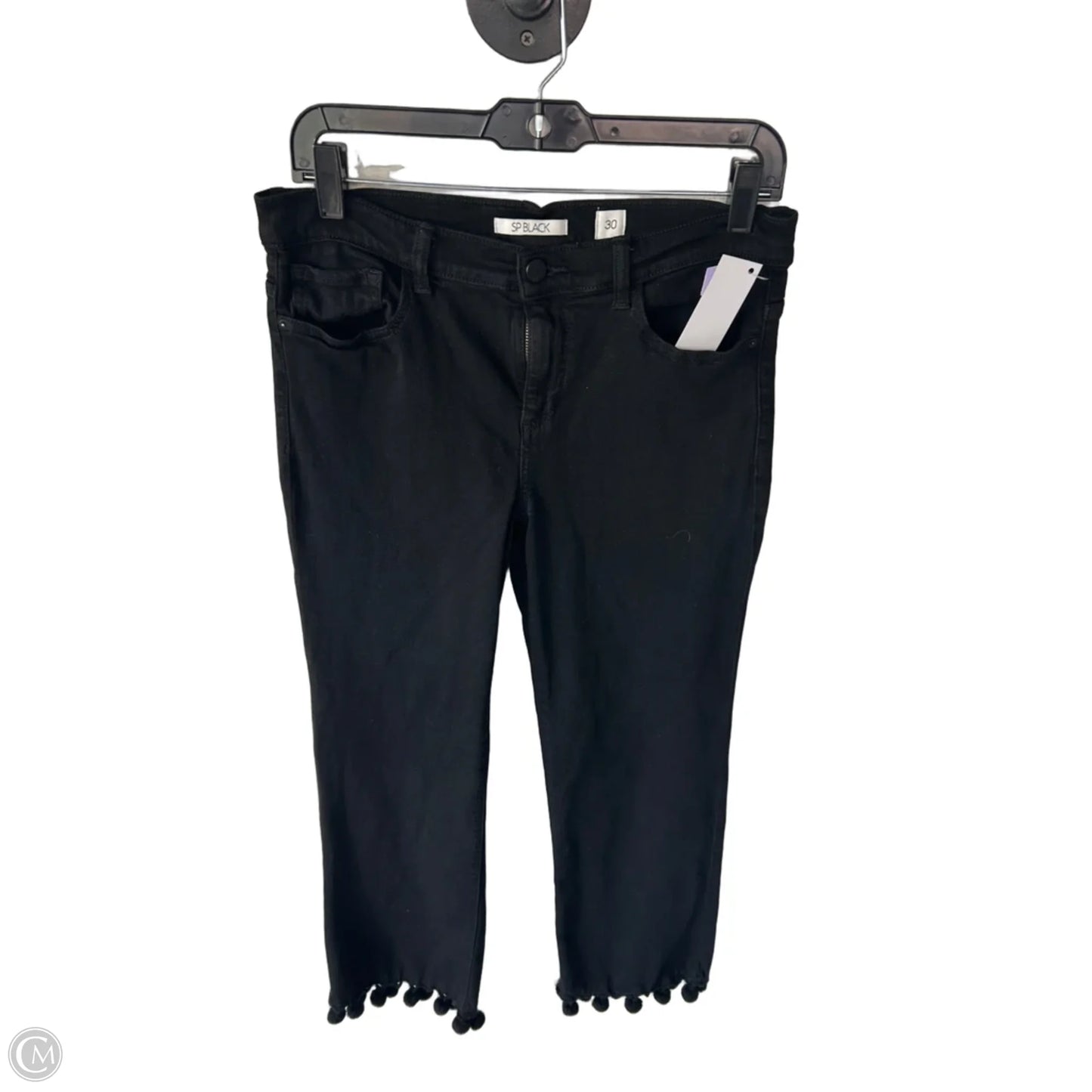 Jeans Cropped By Clothes Mentor In Black Denim, Size: 10