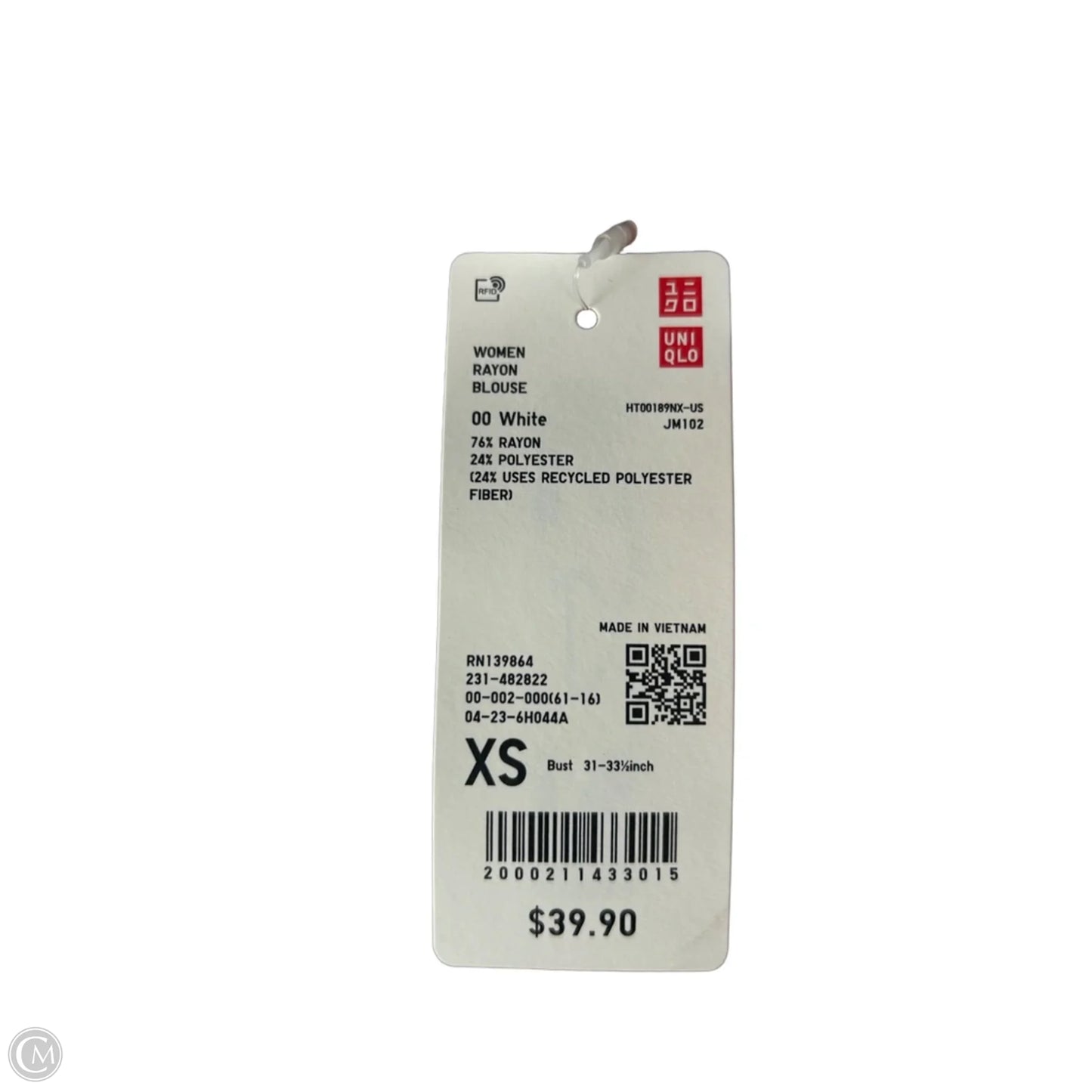 Blouse Long Sleeve By Uniqlo In White, Size: Xs