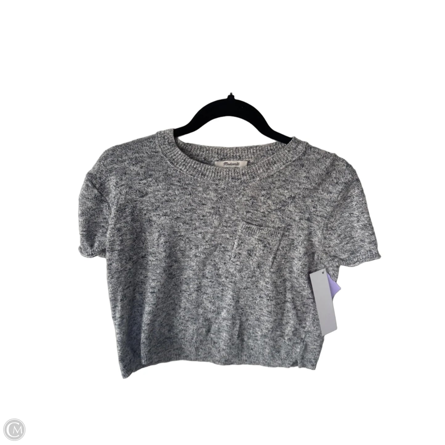 Sweater Short Sleeve By Madewell In Blue & White, Size: Xxs