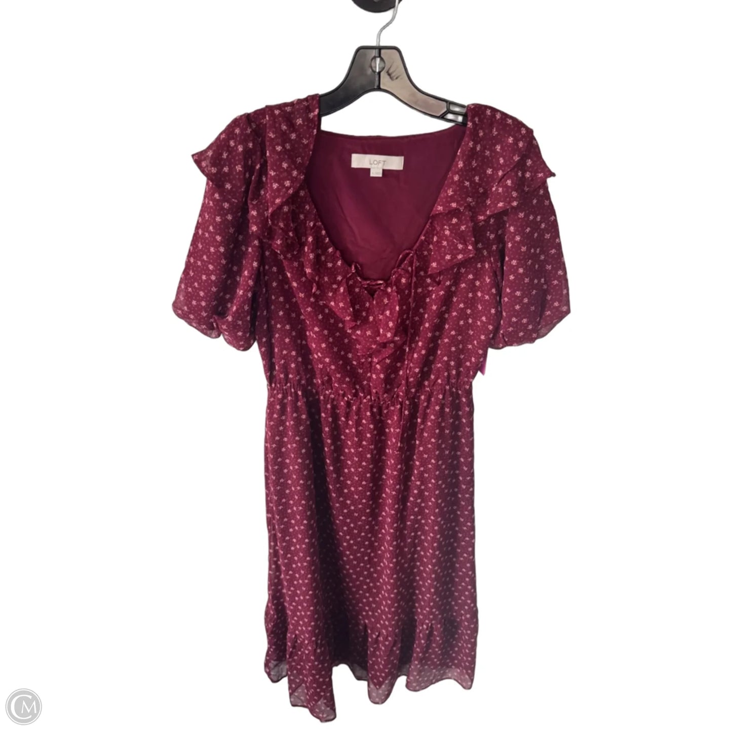 Dress Casual Midi By Loft In Red, Size: L