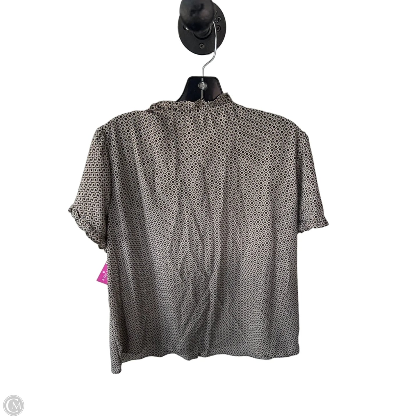Blouse Short Sleeve By T Tahari In Black & Tan, Size: Xl