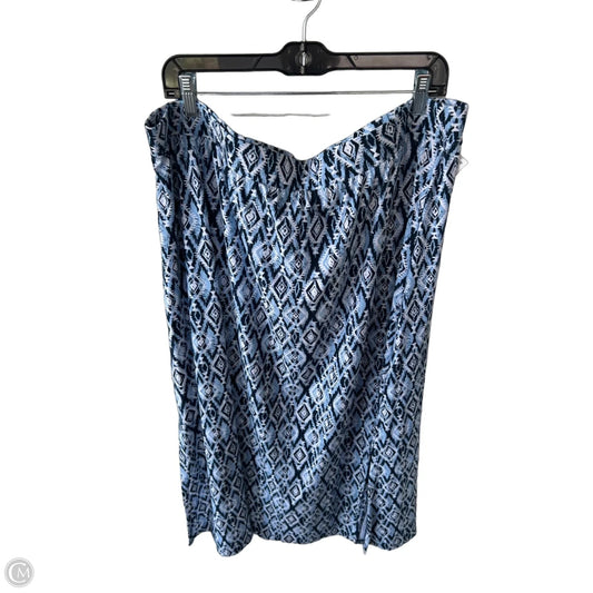 Skirt Maxi By Terra & Sky In Blue & White, Size: 20