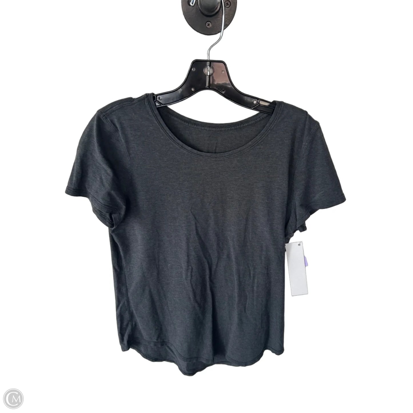 Athletic Top Short Sleeve By Lululemon In Grey, Size: S
