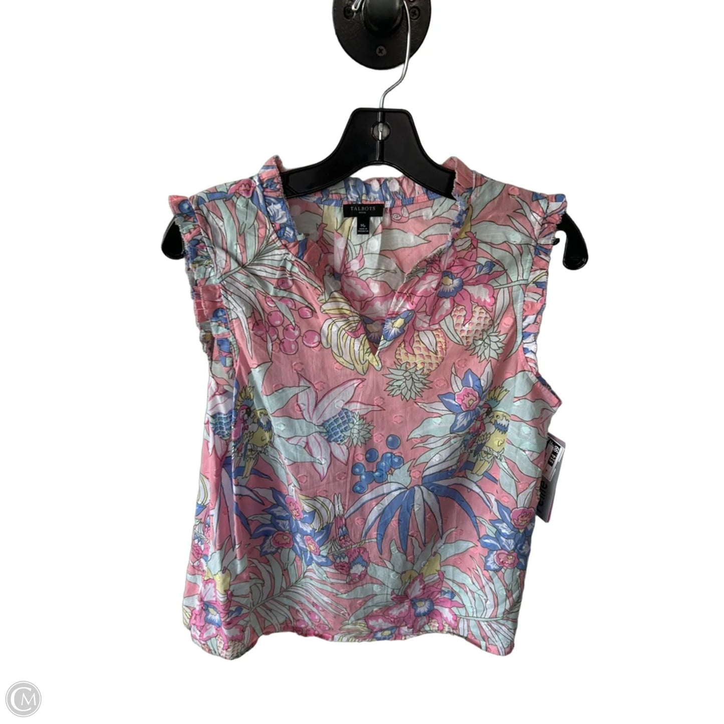 Blouse Sleeveless By Talbots In Pink & Yellow, Size: Mp
