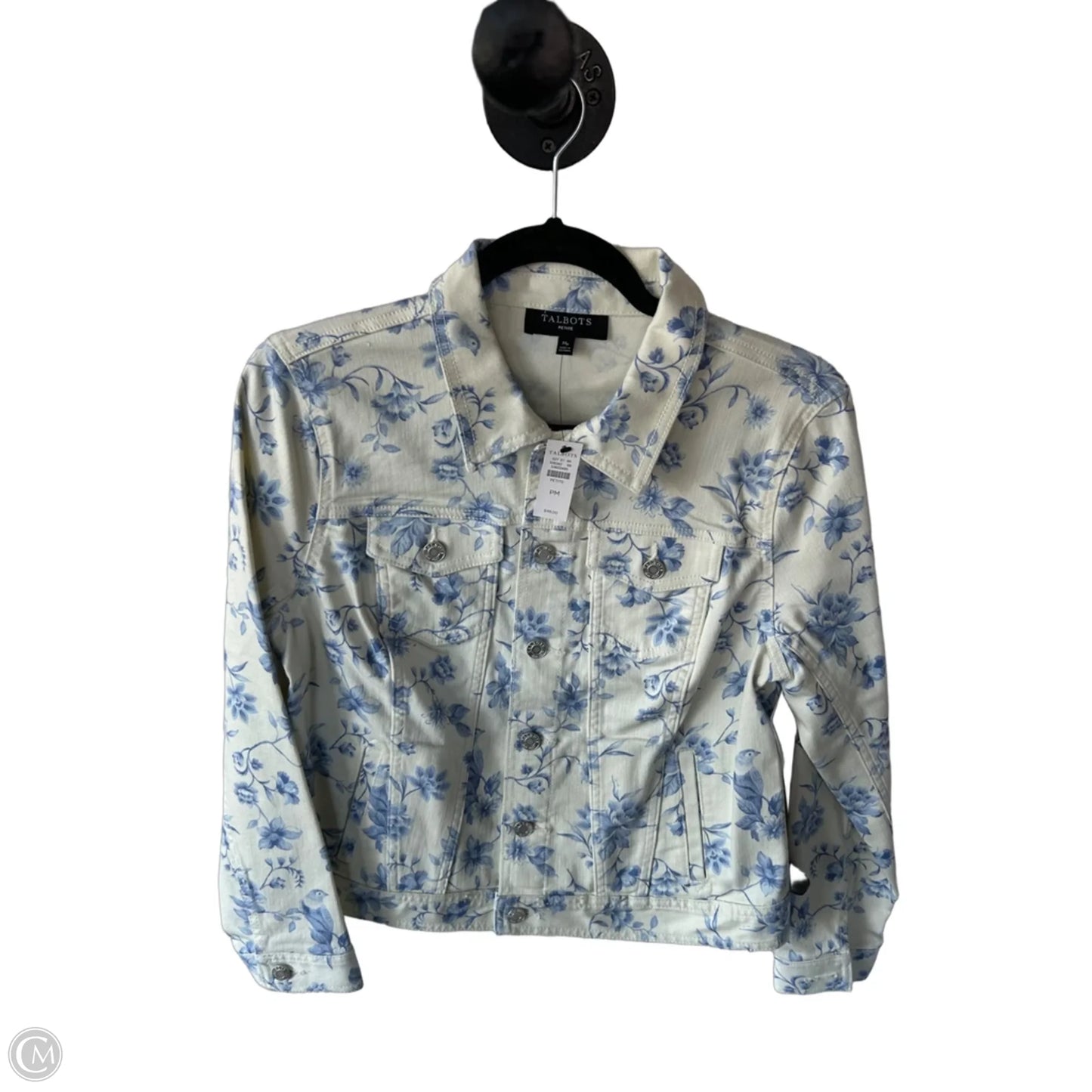 Jacket Denim By Talbots In Cream Denim, Size: Mp