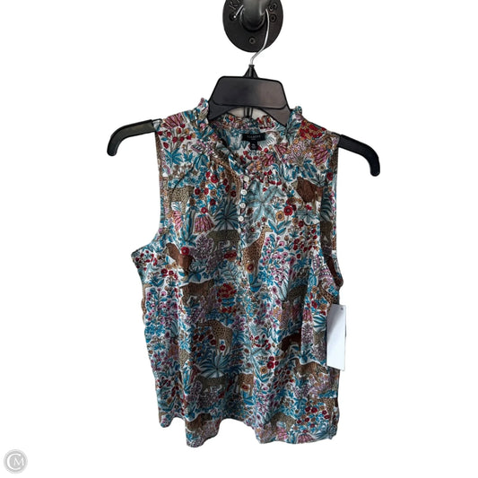 Blouse Sleeveless By Talbots In Brown & Cream, Size: Mp