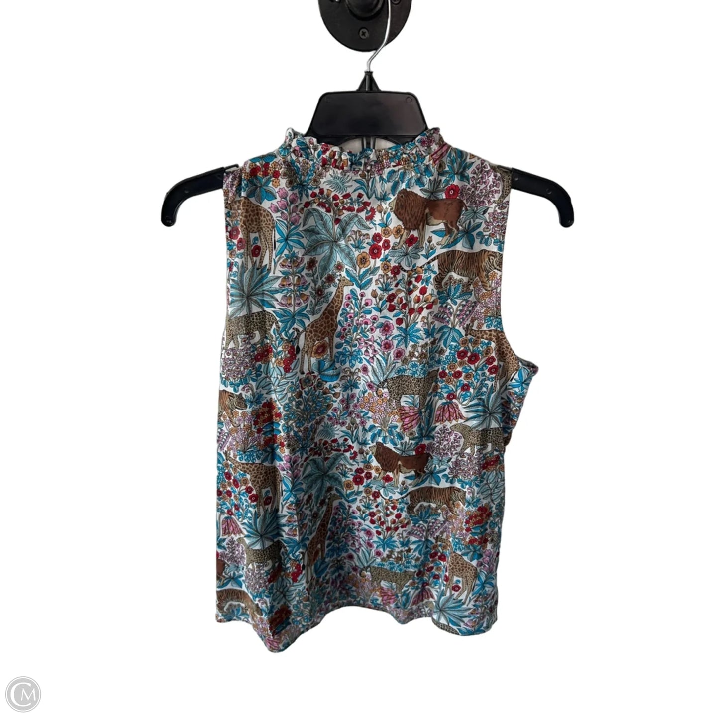 Blouse Sleeveless By Talbots In Brown & Cream, Size: Mp