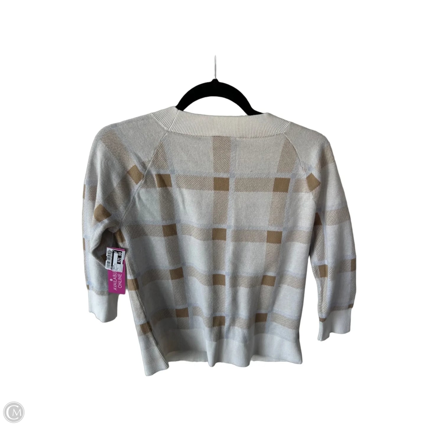 Sweater By Loft In Cream & Grey, Size: S