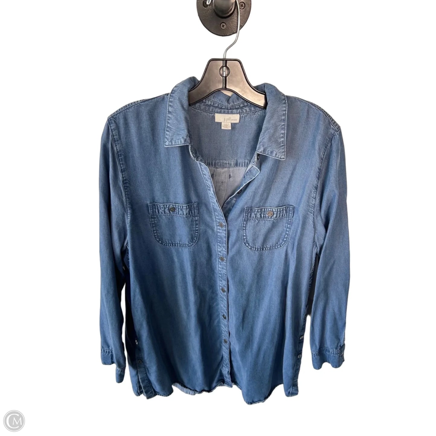 Top Long Sleeve By J. Jill In Blue Denim, Size: L