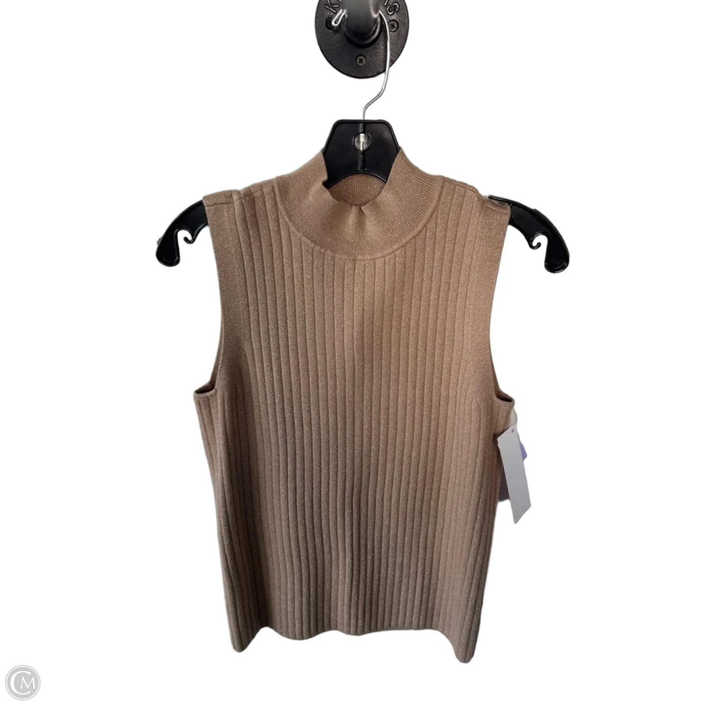 Vest Sweater By Talbots In Gold & Tan, Size: M