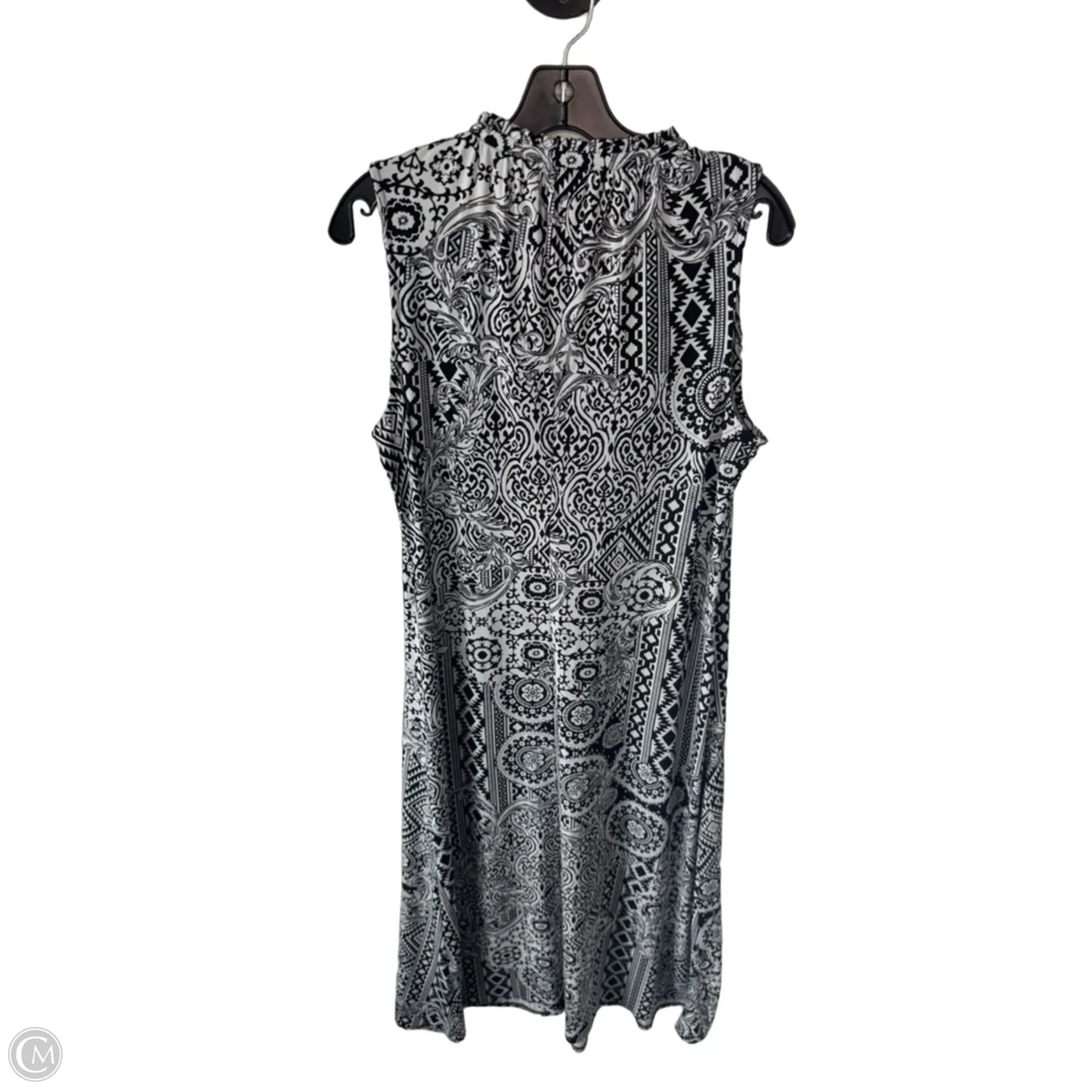 Dress Casual Maxi By Chicos In Black & Silver, Size: L
