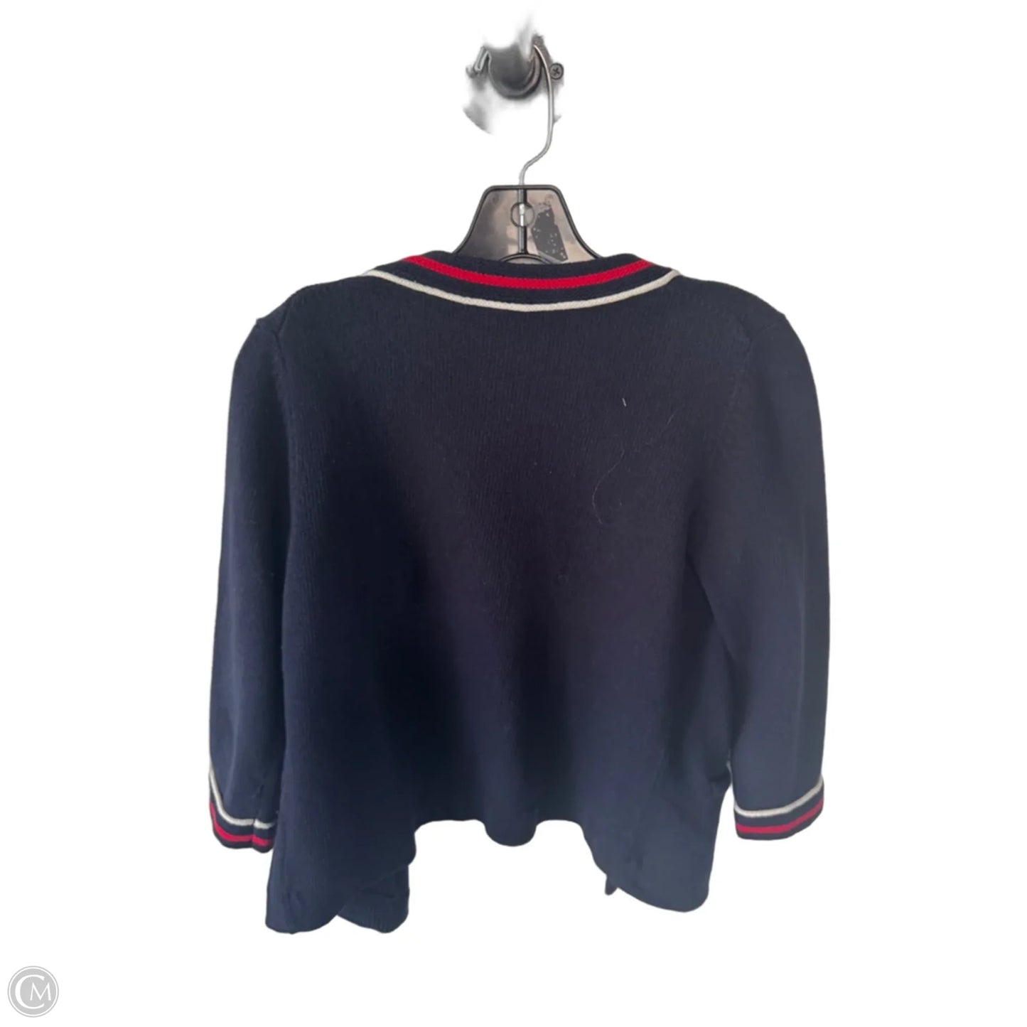 Sweater Cardigan By Talbots In Blue & Red & White, Size: Sp