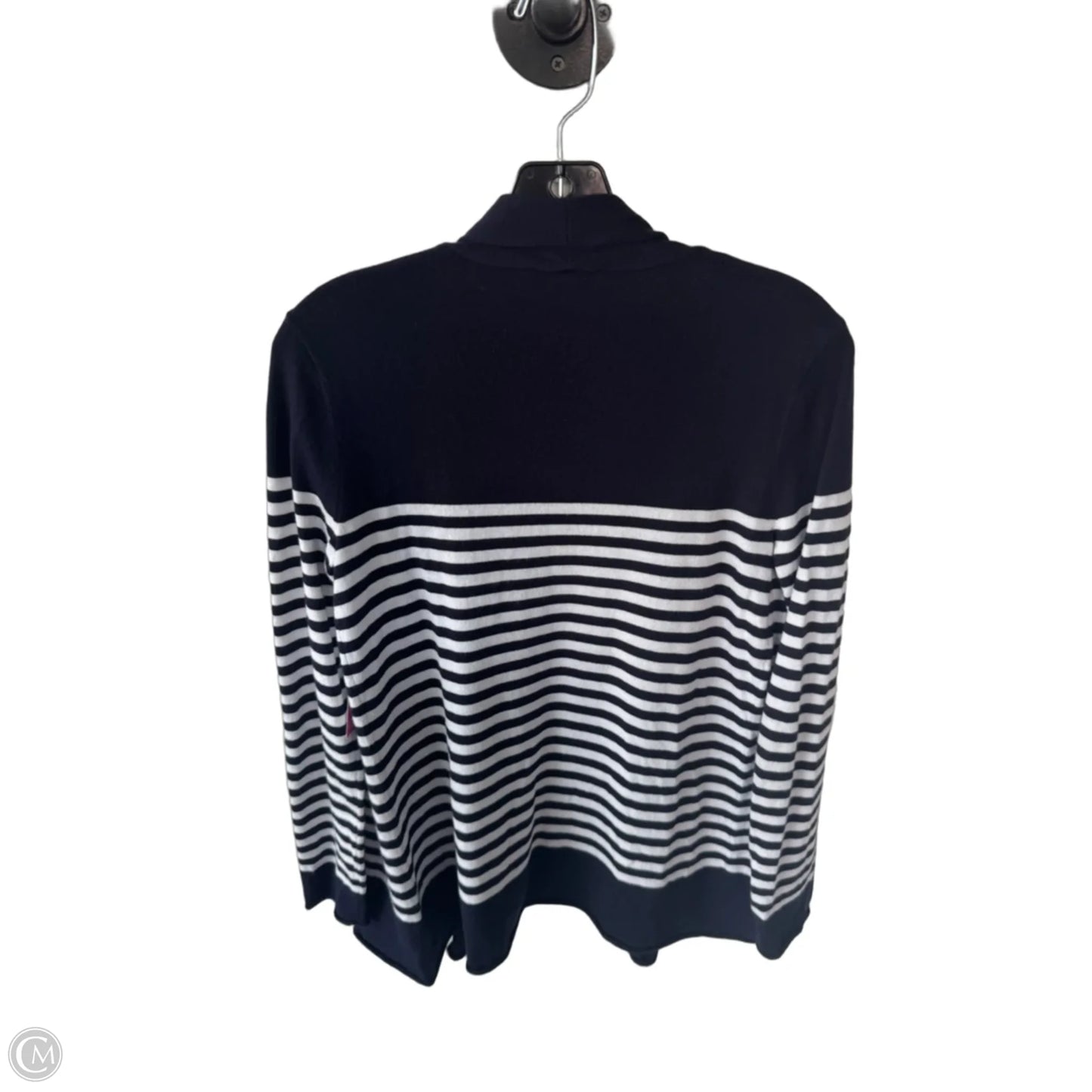 Sweater Cardigan By Talbots In Blue & White, Size: Xs