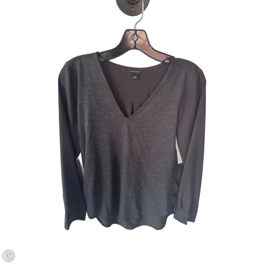 Blouse Long Sleeve By Ann Taylor In Grey, Size: Xs