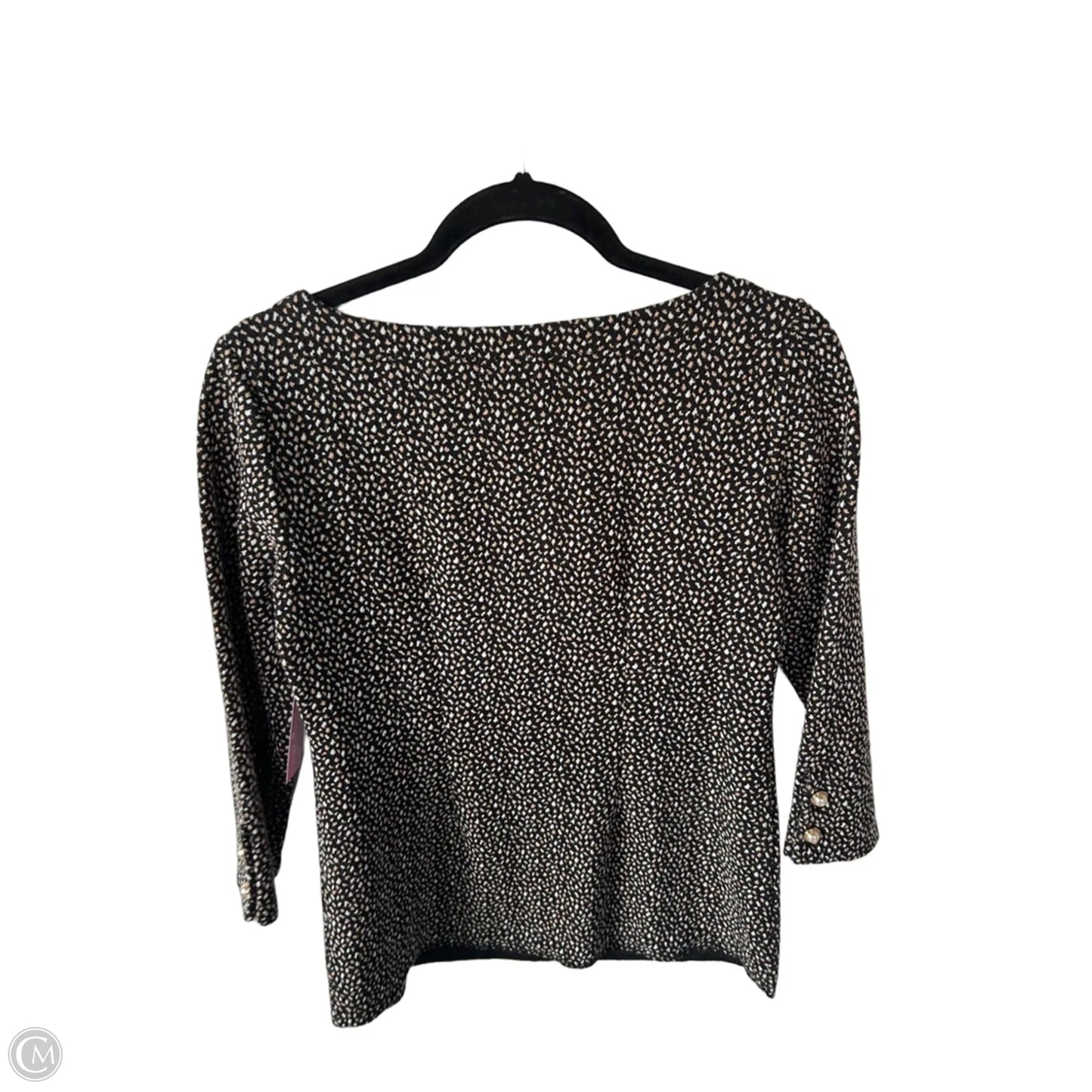 Top 3/4 Sleeve By Talbots In Black & Tan, Size: Xs