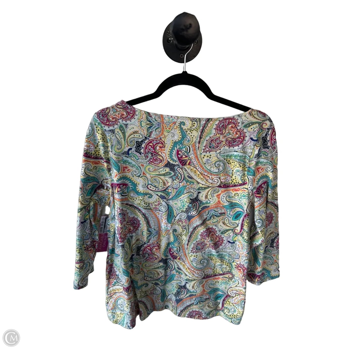 Top 3/4 Sleeve By Talbots In Paisley Print, Size: M