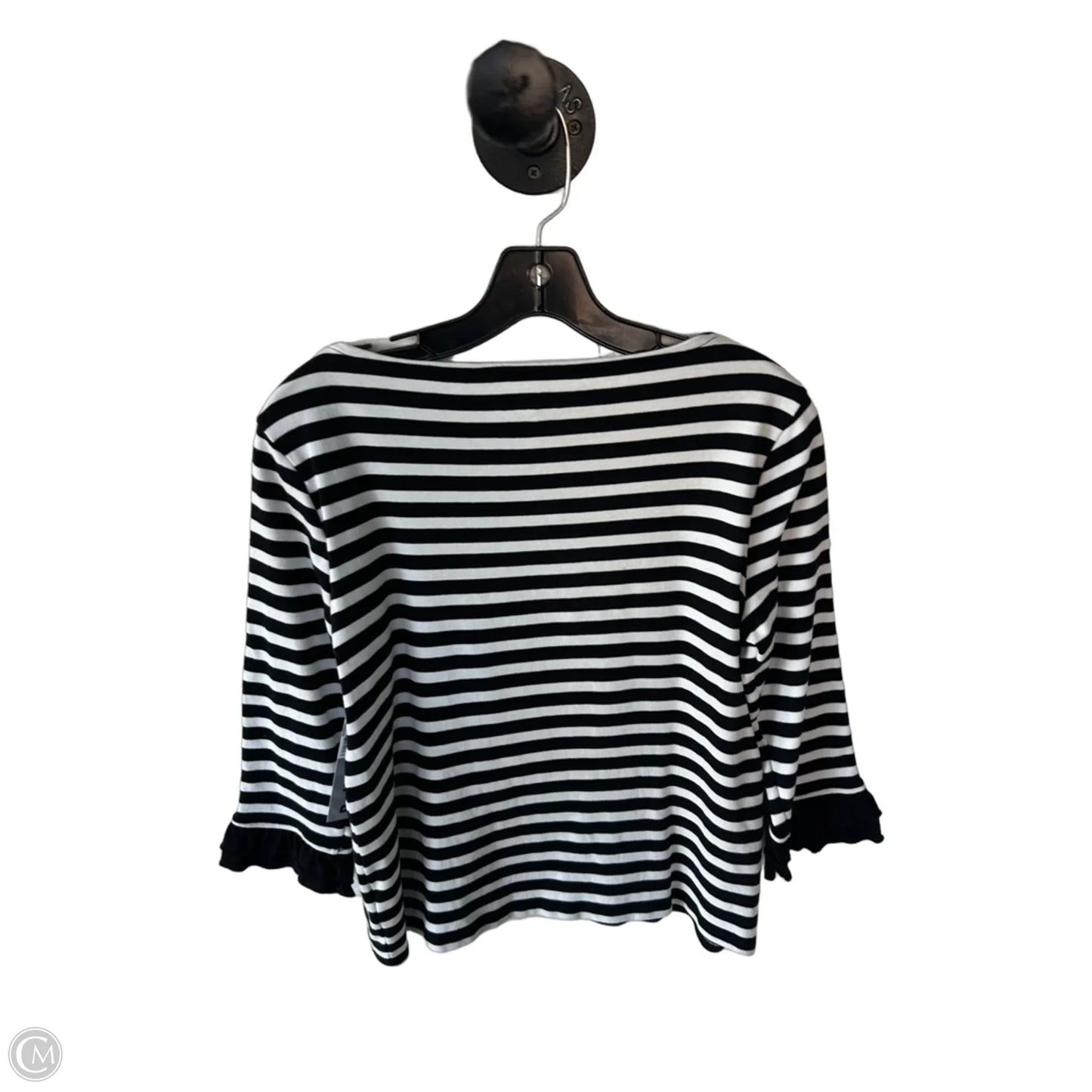 Top 3/4 Sleeve By Talbots In Black & White, Size: Mp