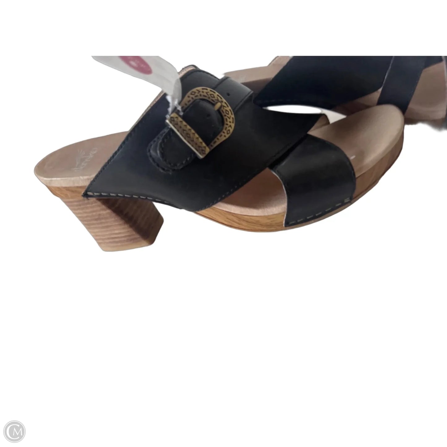 Sandals Heels Block By Dansko In Black & Brown, Size: 9