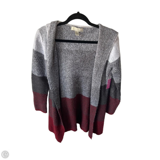 Sweater Cardigan By By Design In Grey & Red, Size: Xs