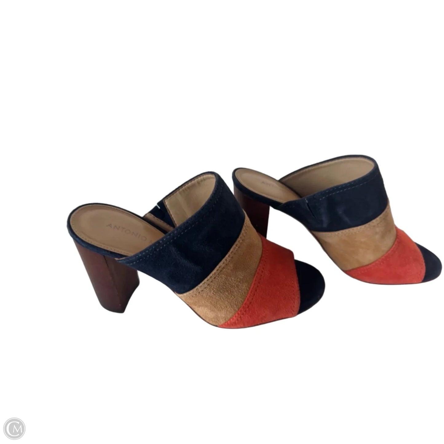 Sandals Heels Block By Antonio Melani In Blue & Orange, Size: 7