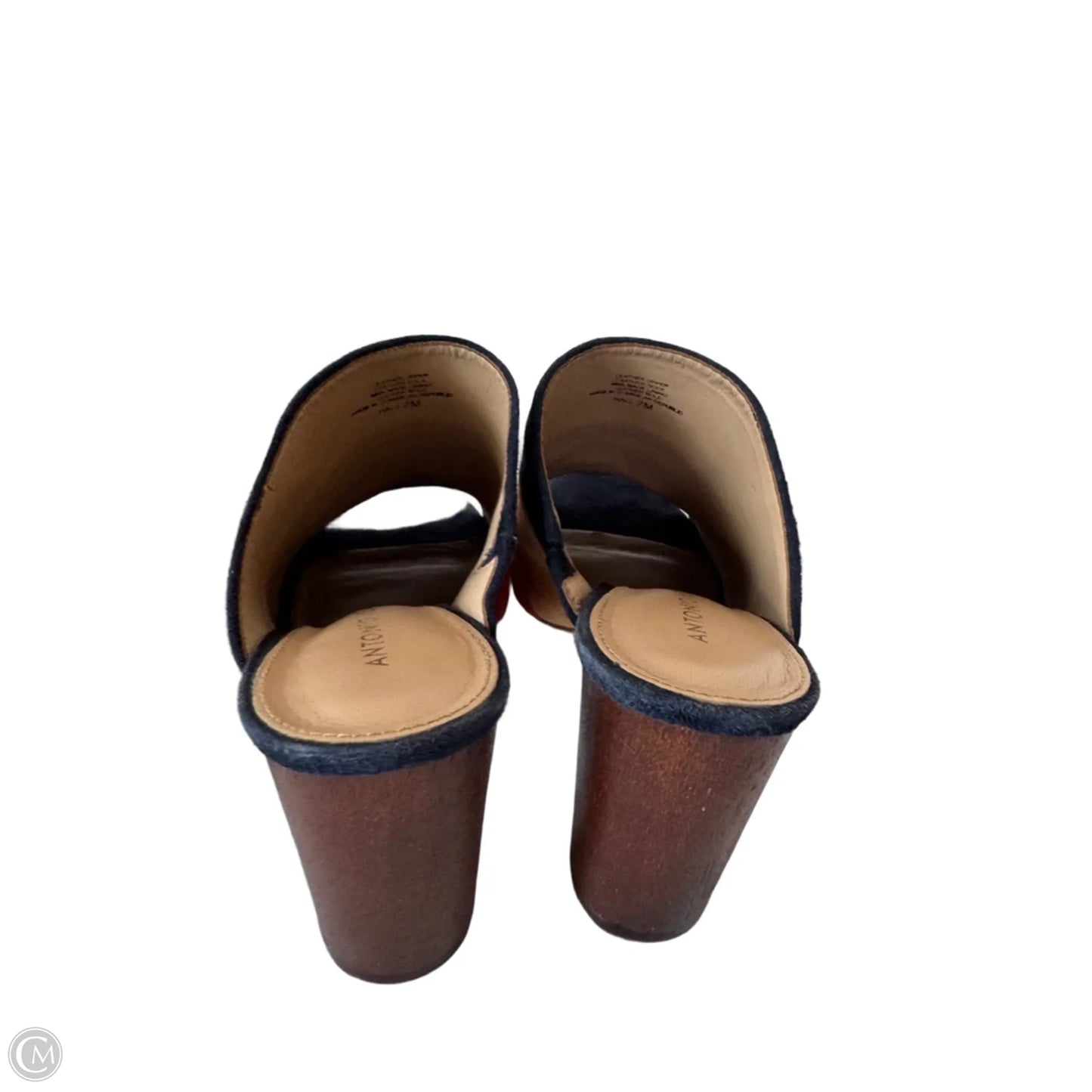 Sandals Heels Block By Antonio Melani In Blue & Orange, Size: 7