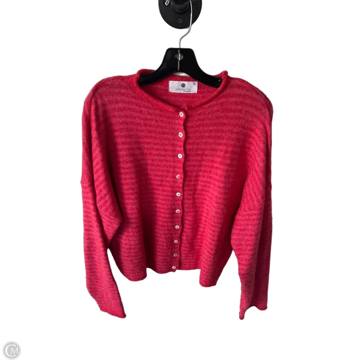 Sweater Cardigan By Cmc In Pink & Red, Size: S