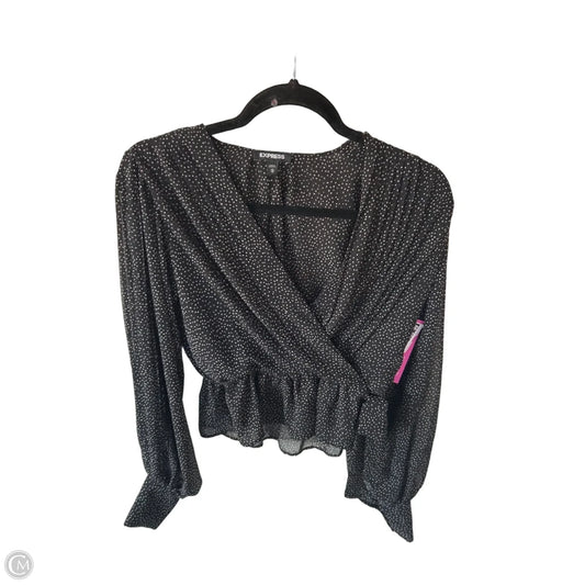 Blouse Long Sleeve By Express In Black, Size: Xs