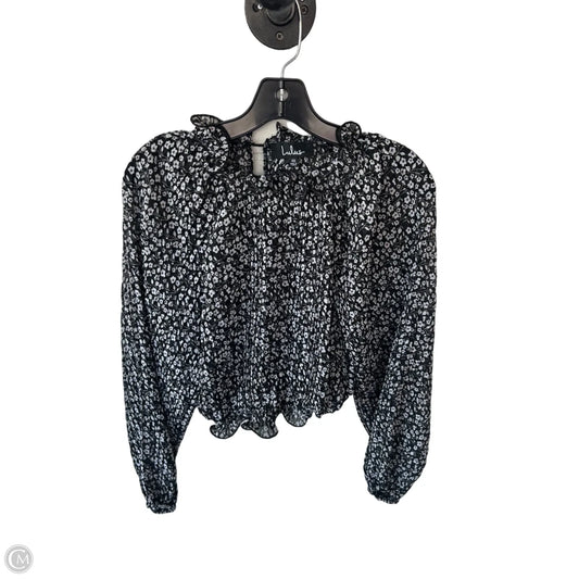 Blouse Long Sleeve By Lush In Black & White, Size: Xs