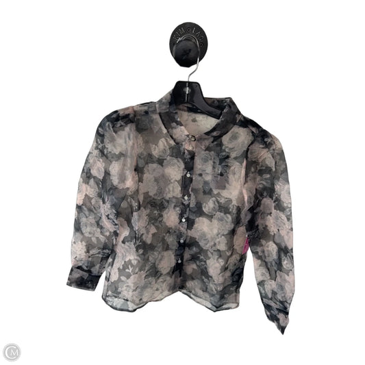 Blouse Long Sleeve By Vero Moda In Black & Pink, Size: Xs