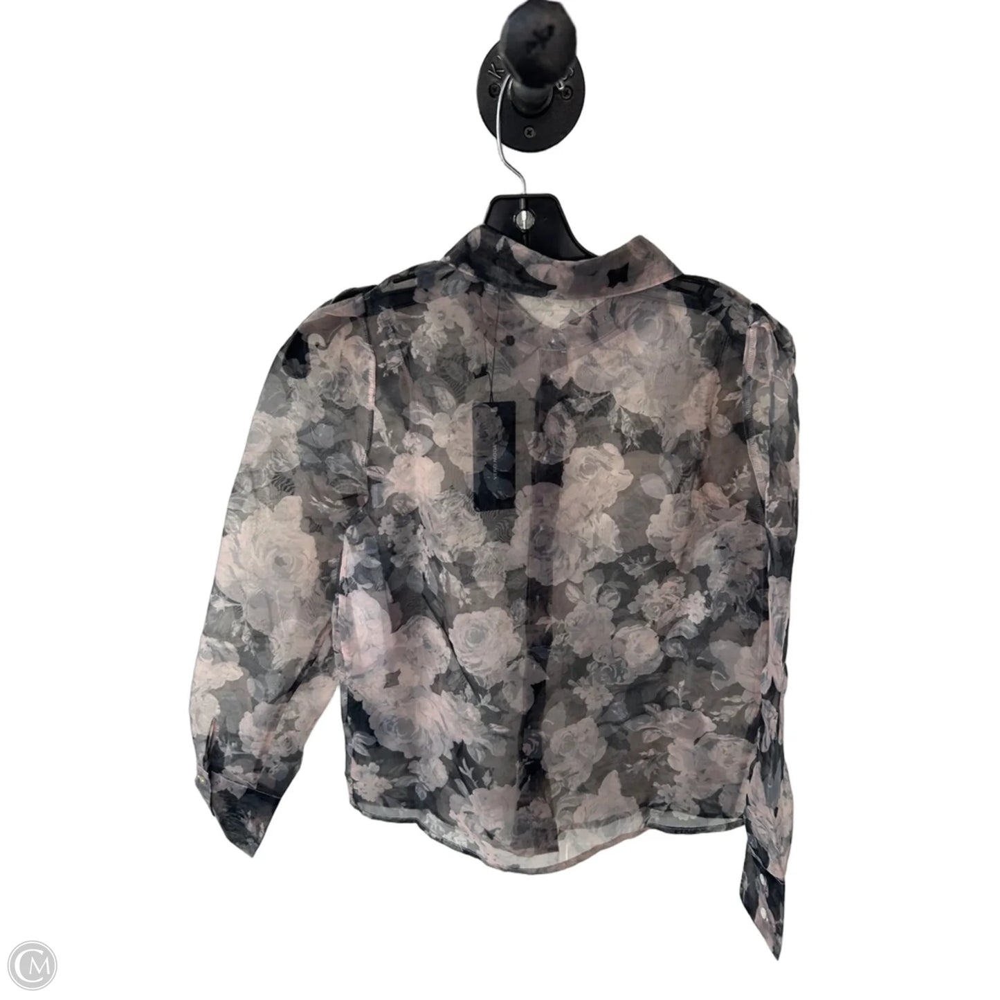 Blouse Long Sleeve By Vero Moda In Black & Pink, Size: Xs