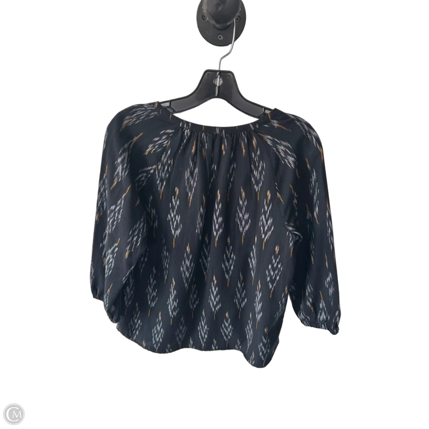 Blouse 3/4 Sleeve By Pure Jill In Black & Tan, Size: Xs