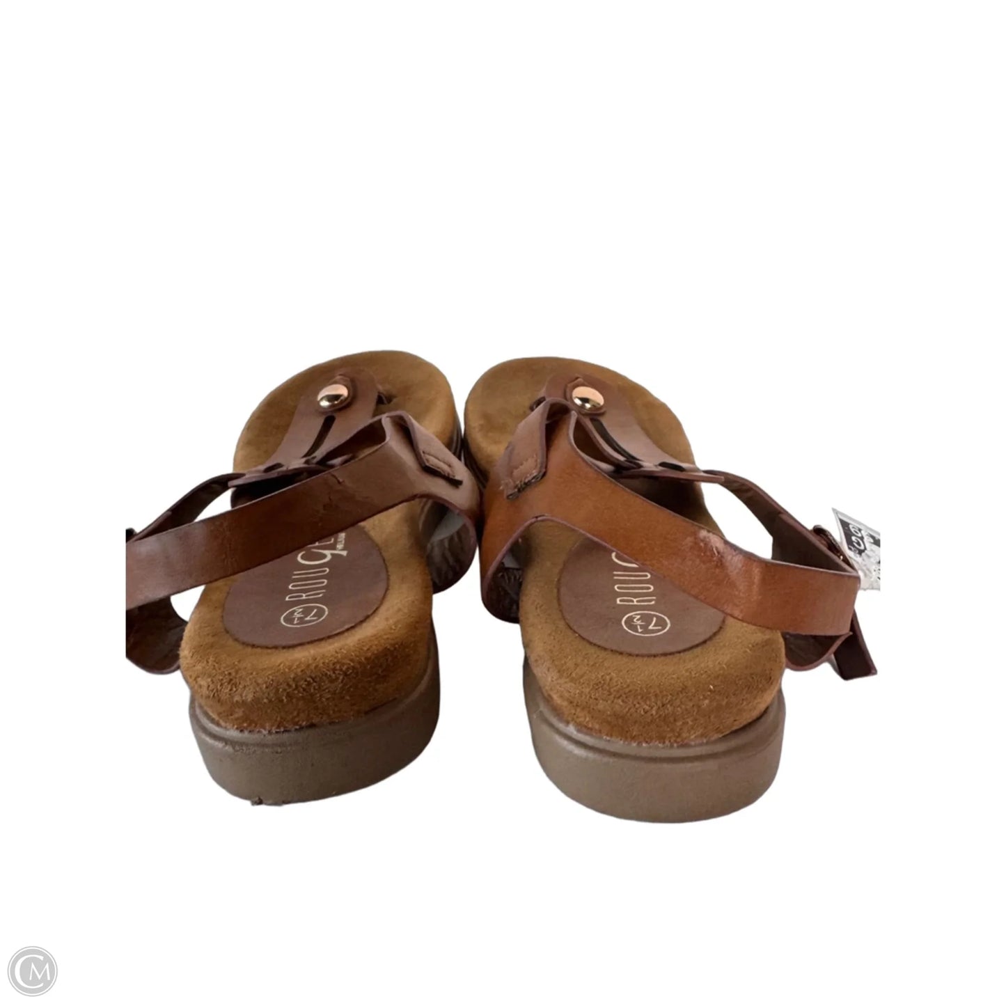 Sandals Flats By Rouge In Brown, Size: 7.5