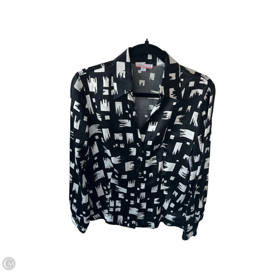 Blouse Long Sleeve By Clothes Mentor In Black & White, Size: S
