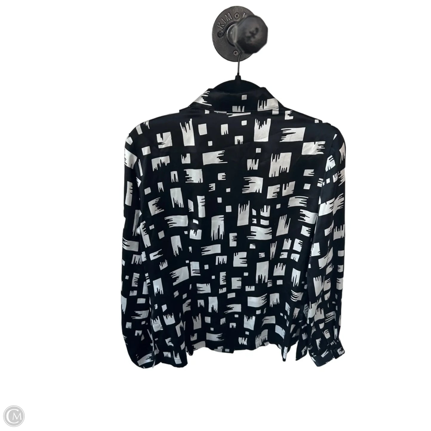 Blouse Long Sleeve By Clothes Mentor In Black & White, Size: S