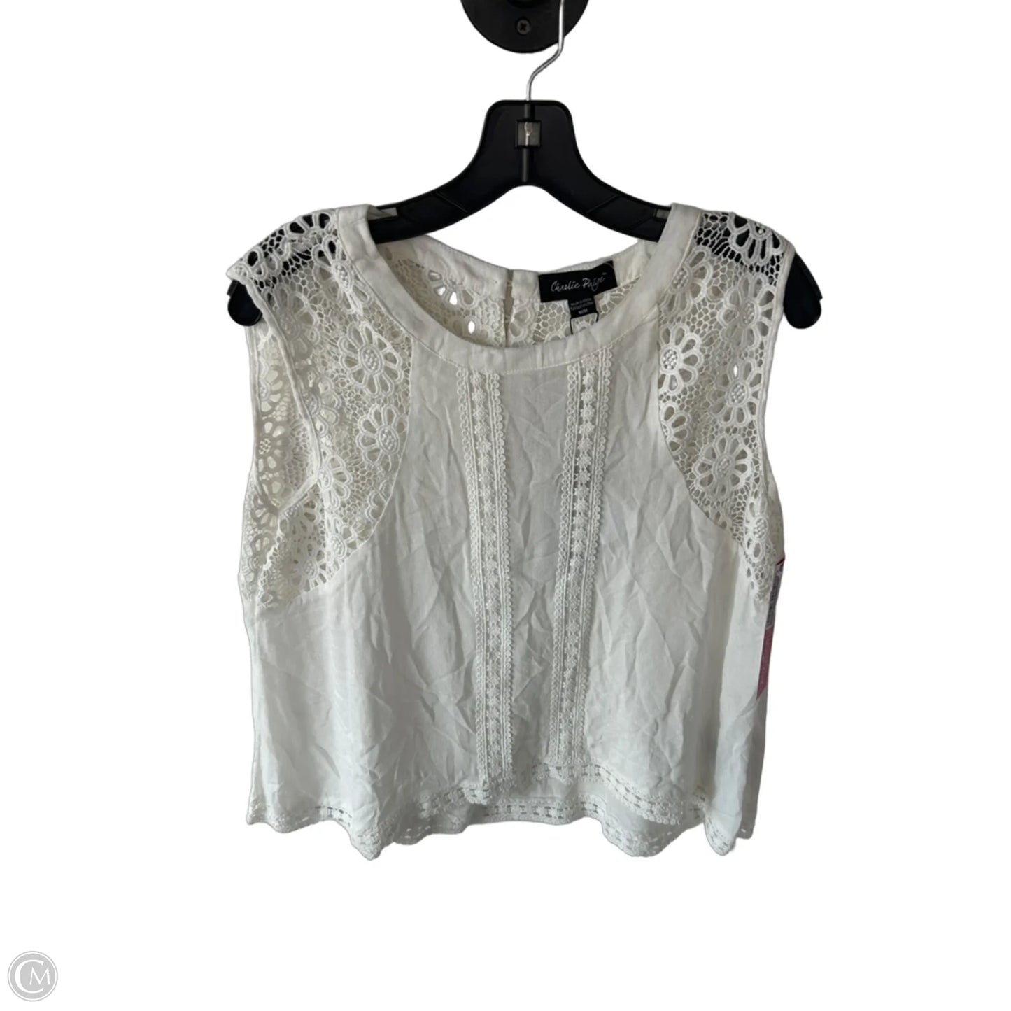 Blouse Sleeveless By Charlie Paige In White, Size: M