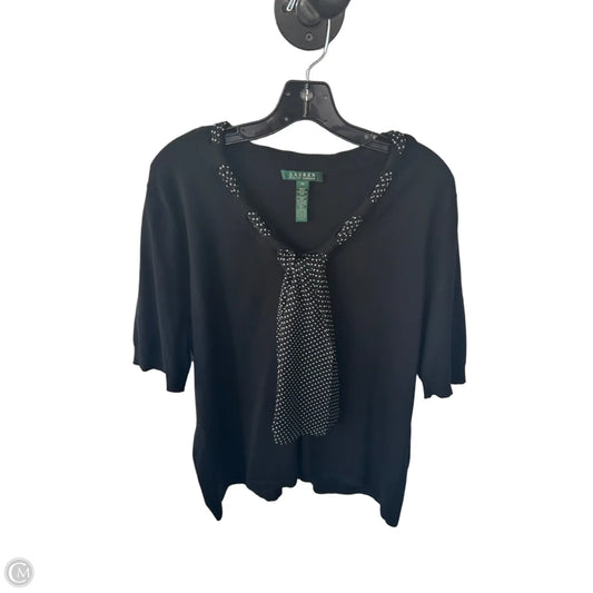 Sweater By Lauren By Ralph Lauren In Black & White, Size: 2x