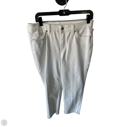 Jeans Cropped By Chicos In White Denim, Size: 6