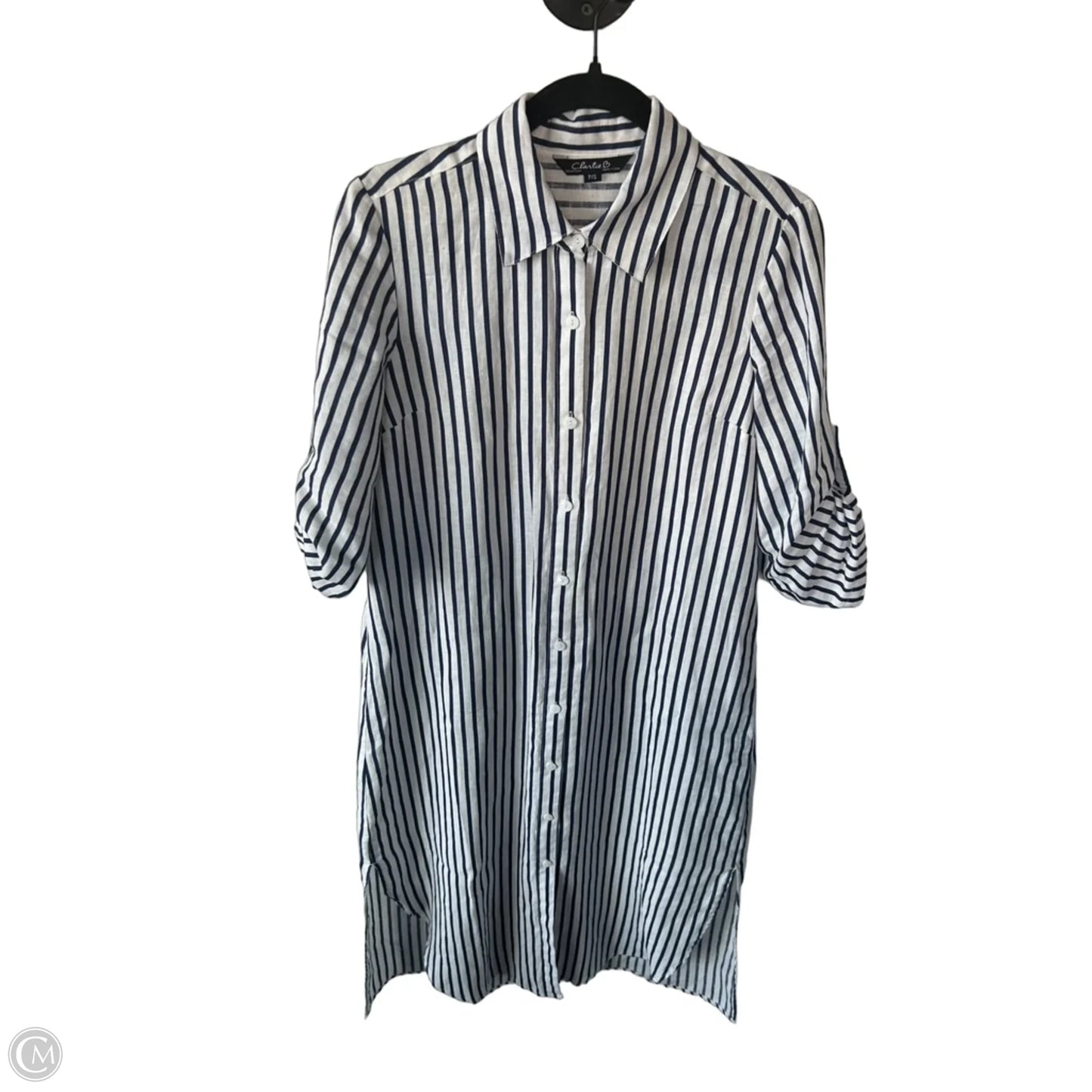 Dress Casual Midi By Charlie B In Blue & White, Size: S