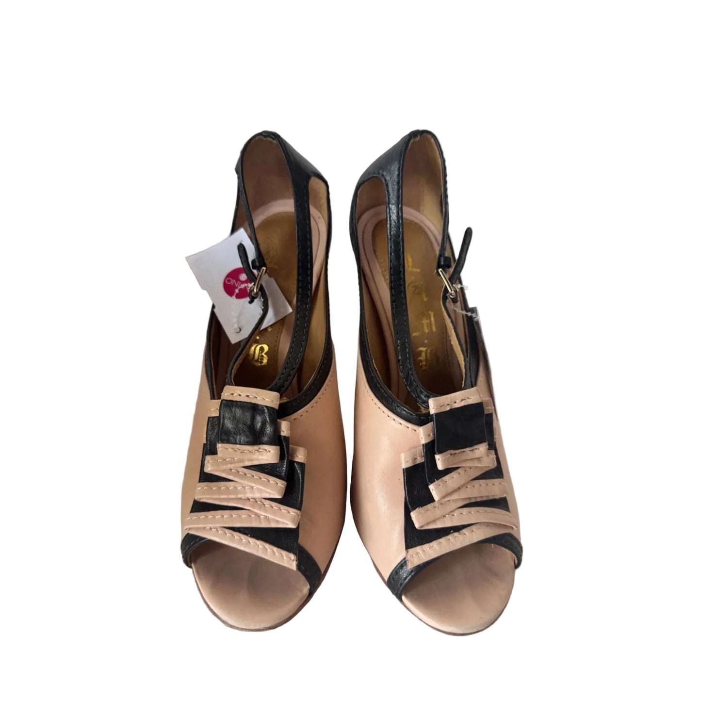 Sandals Heels Stiletto By Lamb In Black & Tan, Size: 7