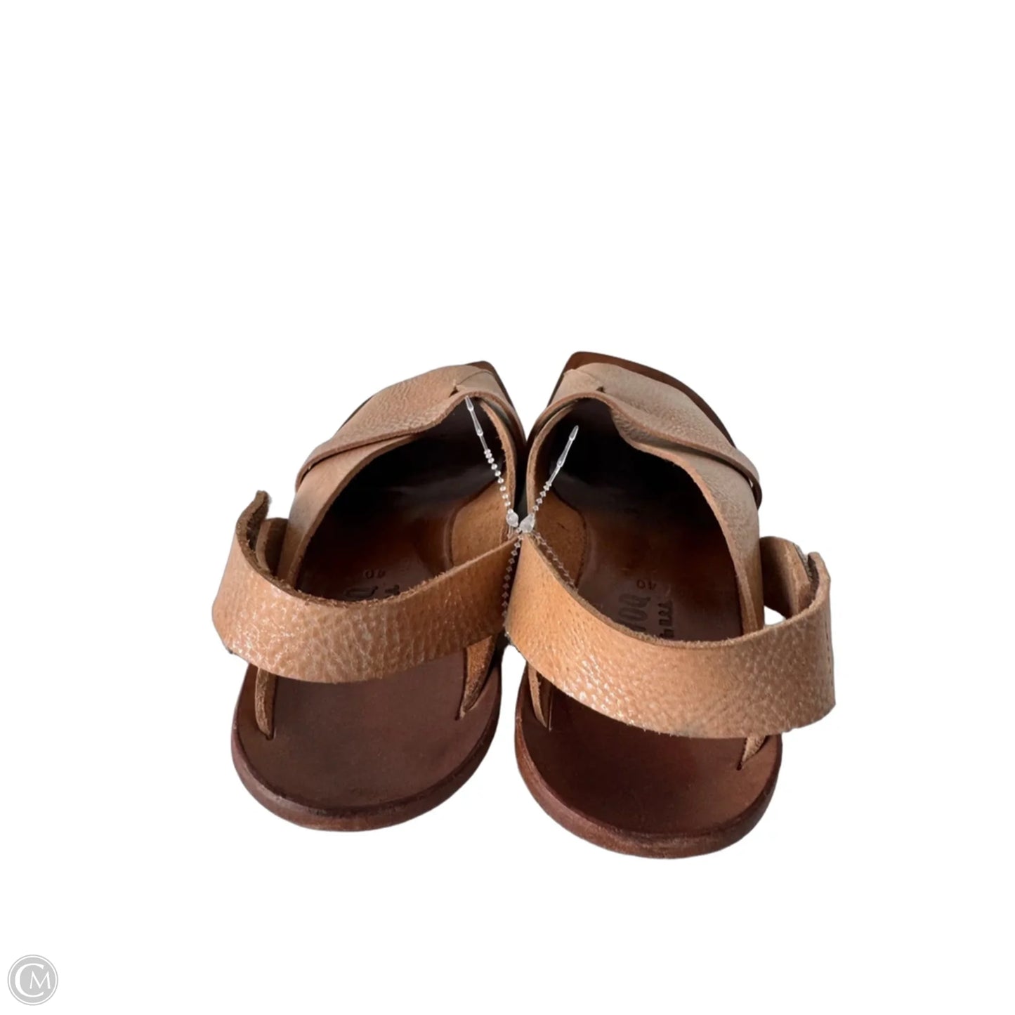 Sandals Flats By Cma In Silver & Tan, Size: 9.5